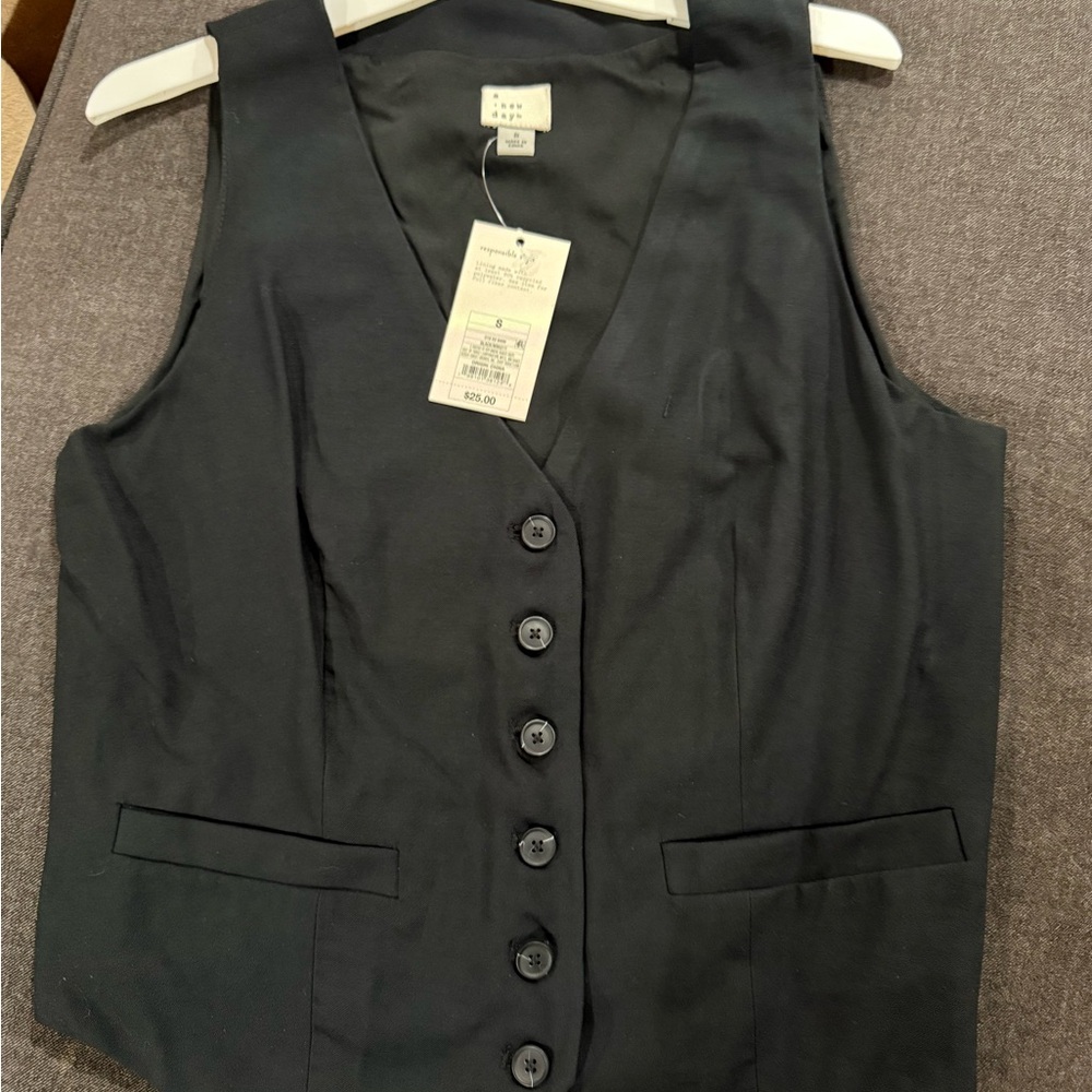 Black Button-Up Vest